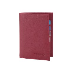 Red leather credit card holder VINCI
