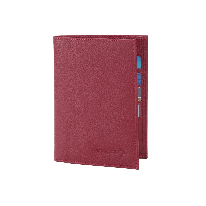 Red leather credit card holder VINCI